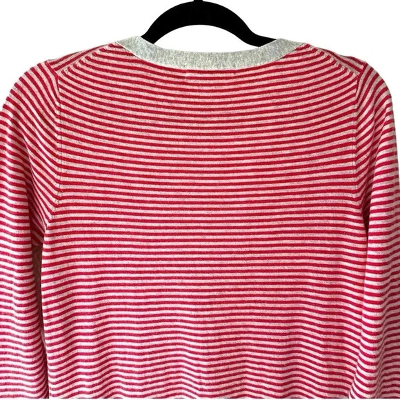 BODEN | NWOT | LONG COTTON & WOOL CARDIGAN SWEATER RED STRIPE | SIZE: 8 - Picture 7 of 9
